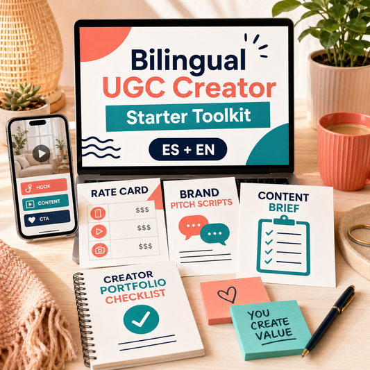 Bilingual UGC Creator Starter Toolkit / Kit UGC Spanish + English