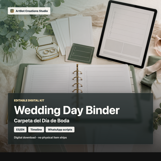 Bilingual Wedding Day Binder / Carpeta del Día de Boda