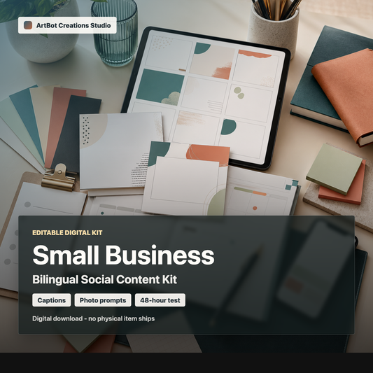 Bilingual Small Business Social Content Kit / Kit de Contenido para Negocios
